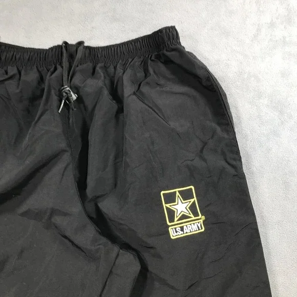US Army PFU Pants Adult Large Short Black Nylon Physical Track Pants Military - Picture 2 of 11